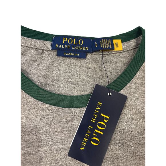 Polo Ralph Lauren Ringer T Shirt Mens Large Gray Ringer Short Sleeve Basketball - Picture 6 of 10
